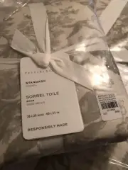 Pottery Barn Sorrel Toile Comforter Full/Queen Loden & 2 Standard Shams NWT