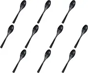 Set of 10 [TA] Dish Wood Grain Spoons, Black, 7.1 x 1.5 x 1.0 inches (18.1 x 3.8 x 2.5 cm) | Lacquerware Spoon, Heat Resistant ABS Resin, Heat Resistant, Setomonohonpo