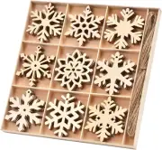 Snowflake Ornaments, 54Pcs Unfinished Wooden Snowflakes Cutouts for DIY Christma