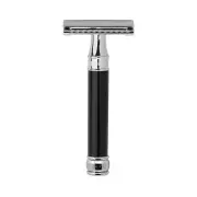 EDWIN JAGGER Ebony Black Handle Chrome Double Edge Safety Razor