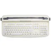 TODO Retro Typewriter Bluetooth Wireless Keyboard Tablet Holder 104 Key Mac Win Android BT 5.0 - Ivory