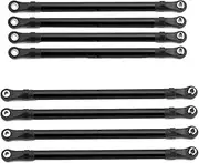 KANGYEBAIHUODIAN 8 PCS Aluminum Alloy RC Link Rod Linkage Set 313MM Wheelbase Fit for 1/10 AXIAL SCX10 90046 TRX4 RC Crawler Car Accessories(Black)
