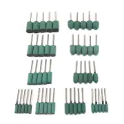50Pcs Cylindrical Rubber Grinding Head Polishing Burr Bit Mounted Set 3mm Shank