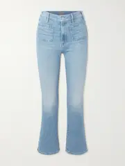 [Mother] Mother - Hustler Patch Pocket Ankle High-rise Bootcut Jeans - Light denim - 30 30 Blue