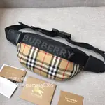 精品二手 BURBERRY博柏利VINTAGE格紋字母LOGO印花腰包 胸包單肩包 下挎包男女同款