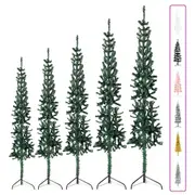 Slim Artificial Half Christmas Tree with Stand Multi Colours/Sizes vidaXL