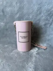 Victoria's Secret PINK Hand Sanitizer Holder Pink Striped with Gold Chain