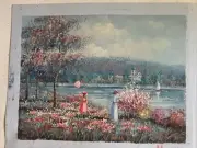 12 X 16 Vintage Hand Painted Original Oil Painting On Flat Canvas : European