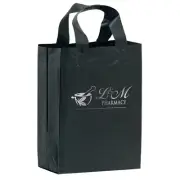 250 Custom Color Frosted Soft Loop Shopper Bag Foil Stamp w/ Your Logo / Message
