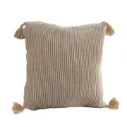 SOGA 45cm Off-White Wabi-Sabi Tassel Square Throw Pillow