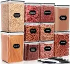 Large Airtight Food Storage Containers with Lids, 10PCS Plastic Cereal Storag...