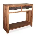 Solid Acacia Wood Console Table with 2 Drawers Hallway Display Rack vidaXL