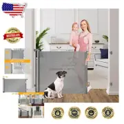 60-Inch Indoor Retractable Gate - Durable PVC Mesh Safety Barrier for Pets