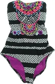 [Jessica Simpson] Womens SSBC17870 Botanica Lace Back One Piece Swimsuit with Soft Cups and Removable Strap One-Piece Swimsuit