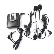 Plastic Motorcycle Intercom Host With Headphones Kit Helmet Wired Walkie Talkie