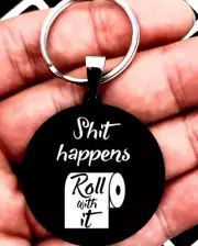 S Happed Toilet Papper Hot Funny Hot Art Keychain