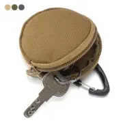 Tactical Waist Bag Fanny Pack Key Bag Round Coin Purse Earphone Bag with Hook