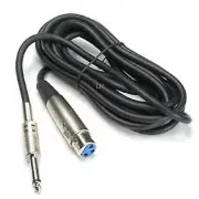 2 Pack 10ft XLR 3-Pin Female to 1/4" Mono Shielded Microphone Mic Cable