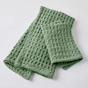 Limestone Organic Cotton Waffle Hand Towel & Face Washer Set