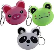 HOMOCONO 3pcs Cute Animal Keychain Retractable Body Tape Measure Flexible Measuring Tape with Markings for Home Sewing and Crafting Panda Frog Pig Design
