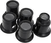 SHERCHPRY 5pcs Magnifier Jeweler Magnifying Glasses for Close Work Watch Kit Watch Repair Tools Magnifying Glasses Batteries Watchmaker Repair 5X Glasses Black Plastic