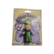 Cabbage Patch Kids Keychain Blonde Baby Boy Doll Overalls 2004 #1198 3” NEW