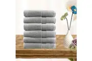Softouch Ultra Light Quick Dry Premium Cotton 6 Piece Silver Face Washer Pack
