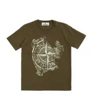 Stone Island Junior Compass Printed Crewneck T-Shirt 8Y,12,6Y,4Y,14Y,6,2Y,12Y,10Y military green