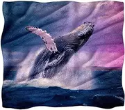 Soft Throw Blanket,Couch Throw Blanket,Cloud Ocean Whale Jumping,59x78.7 in