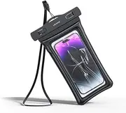 USAMS US-YD011 Waterproof Phone Case IPX8 Universal Sealability Underwater Bag 7inch Water-resistant Cover for Samsung Galaxy Fold iPhone 15 Pro Max Xiaomi Huawei POCO (Black)