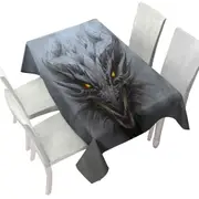 Grey Concrete Scary Dragon Tablecloth