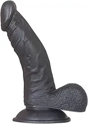 16 cm Realistic Silicone Dildo Smooth Ultra-Soft Stick Toys with Strong Suction Cup Flexible Sturdy Bendable Sex Toy for Hands-Free Play Toys for Women Fake Penis,Schwarz