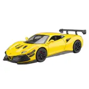 Catzon 1:32 488 Alloy Car Model with Pull-Back Functionality and Sound Light Effects-Yellow