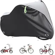 TUSAUW Bike Cover,Adult Tricycle Cover Trike Cover,Bicycle Cover, Waterproof Outdoor Bicycle Cover Anti Dust Rain Snow UV, 3-Wheel Bike or Motorcycles Outdoor and Indoor Storage with Lock Hole