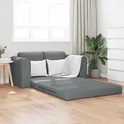 vidaXL Dark Grey Fabric Floor Sofa Bed, 2-in-1 Folding Sleeper Couch for Living Room, Comfortable Lounge Futon