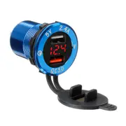 3.0 Motorcycle Car Socket Dual USB Port Charger Socket Voltmeter Current Display