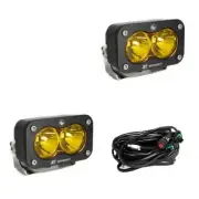 Baja Designs LED Light Pod Pair S2 Sport Spot Pattern Baja Amber Lens Universal