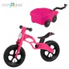 【BabyTiger虎兒寶】POPBIKE 兒童平衡滑步車 -(AIR充氣胎-六色可選 + 托車組-桃)