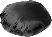 NUZAMAS Round Fire Pit Cover 44Inch 112cm Waterproof Dust-Proof Outdoor Garden Patio Protective Cover with Drawstring Patio Fireplace Cover for Stove Black