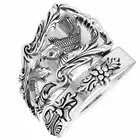Koi Fish Spoon Ring Animal Jewelry for Mens Women 925 Sterling Silver