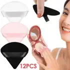 12pcs Triangle Powder Puff Pure Cotton Triangle Makeup Sponge Portable BiuIj