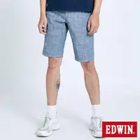 在飛比找momo購物網優惠-【EDWIN】男裝 503 基本五袋棉質 休閒短褲(原藍色)