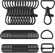 [Ｓｉｍｈｏａ] Set of 50 Lobster Claw Clasps and Metal D Rings for DIY Sewing Projects