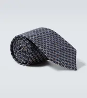 [Gucci] Gucci Silk jacquard tie One Size blue