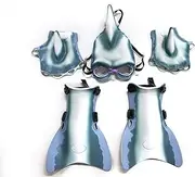 '47 SHARKMAN Super Swimmer Dress Up Swim Gear, Mask with Dorsal fin and Underwater Goggles, Flippers, Web Gloves! Perfect for Shark Week! Rule The Pool, One Size fits All