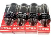 6SN7 4tube GTB NOS Hitachi,Japan 60´s,Black Carbonized Plate,Top O Getter VT-231