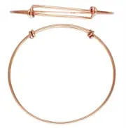 14k Rose Gold Filled Expandable Adjustable Wire Bangle Bracelet #7851