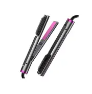 MAGVIILA Hair Straightener 3 in 1 Ceramic Flat Iron Hot Comb Brush Instant Heat