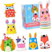 ERINGOGO Educational Kids Art Craft Kit Preschool Drawing Kit Paper Cup Stickers Safe Materials for Toddlers