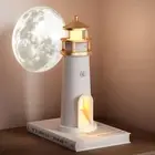 LED Cordless Night Lights Set of 2, Portable Motion Sensor Moon Lighthouse La...